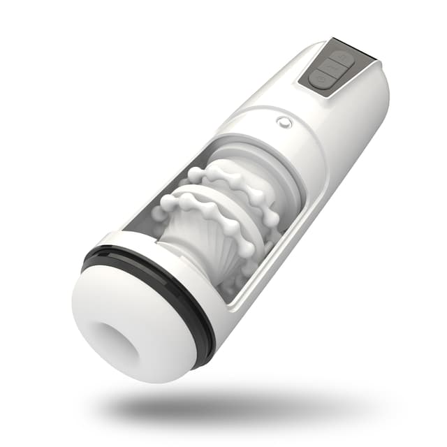 White Vibe – Automatischer, wasserdichter Stretch-Masturbator mit 7 Vibrationsmodi für Männer