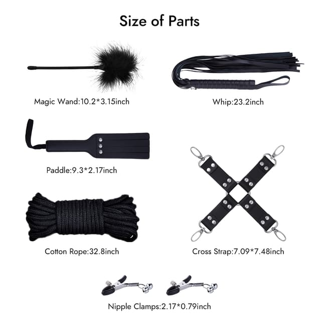 BDSM 11PCS - 11-teiliges Leder-Fesselset