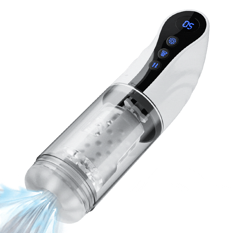 9 Saugen&Rotation&Teleskopische LCD-Masturbator Cup mit Sprachfunktion
