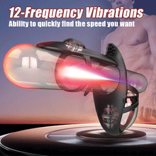 Load image into Gallery viewer, 12 Vibrating Wearable Erection Cock Ring with C &amp; G-Spot Stimulation for Couple Fun