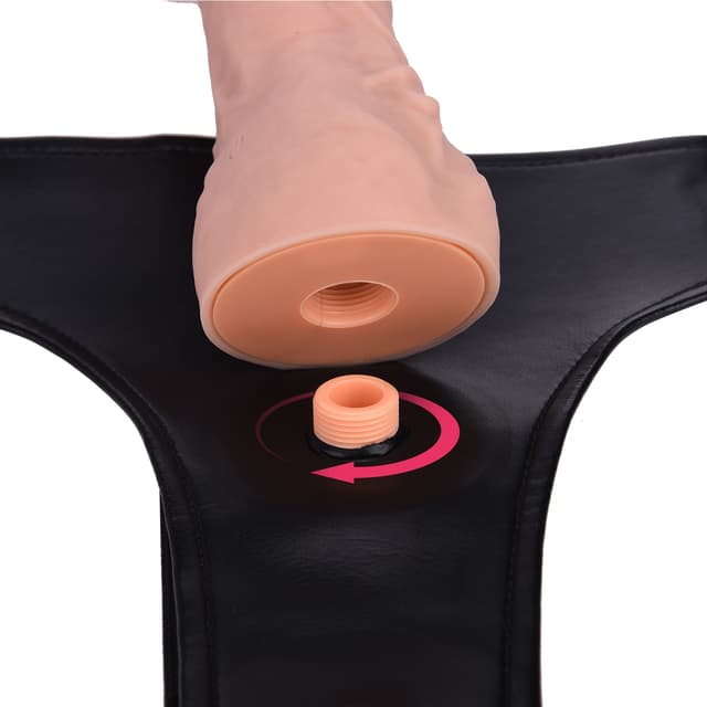 Doppeldildos – Silikon-Umschnalldildo mit abnehmbarer Steuerung und Vibration
