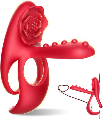 3 in1 Penisring Extrem Sexspielzeug für Paare Penis Vibrator mit 10 Vibrationsmodi für Frau Klitoris Stimulator Cockring Sexspielzeug für Männer längere Erektion Perineum Massage Penisringe