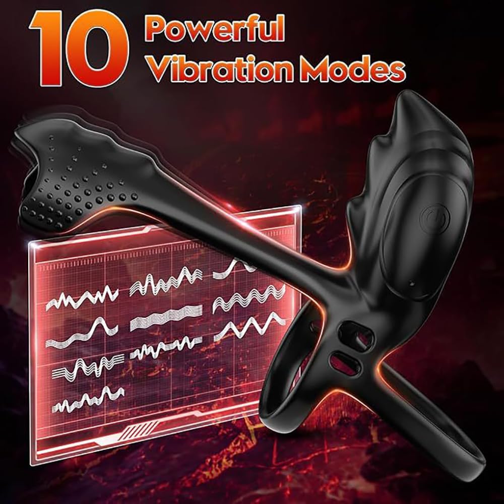 Prostata Vibrator APP Steuerung Silikon Penisring Vibratoren Cockring Erotisches Sexspielzeug, Mit 10 Vibrationsmodi Cockring Penistrainer Massagegerät Hodenring-Vibrator für Männer Solo