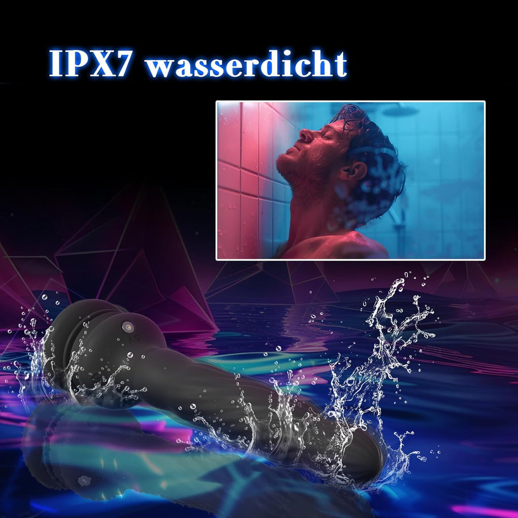 Analplug Sex Spielzeug für die Männer Frauen, Wriggelnde Rotierende Vibrierende Prostata Stimulation Männer Saugnapf mit Fernbedienung, Anal Dildo Vibrator Analvibratoren für Mann Sexspielzeug