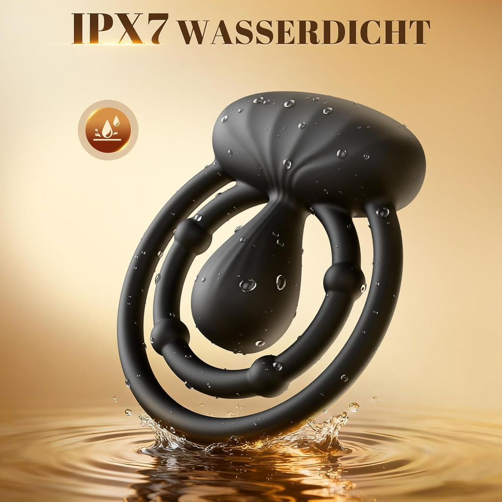 Penisring Vibrator mit 360° Verstellbar Klitorisstimulation, Verzögerter Doppel Penis Ring Sex Spielzeug für die Paare Männer Frau, Penisringe Erotisches Sexspielzeug für Paare Extrem Sex Toys