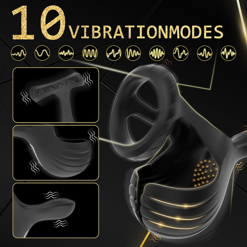 Penisring Vibrator für Hoden mit 10 Vibrationsmodi, APP Vibrator Erotik Sex Spielzeug für die Männer Penis Ring, Cockring Erotisches Sexspielzeug, Penisringe Massagegerät spielzeug für Paare extrem