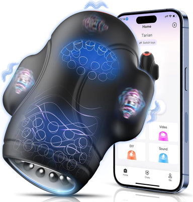 Tauara Masturbating for Men, Egg Masturbators, 4-in-1 Sex Toy for Men, Vibrator Trainer with 10 Vibrations, App Masturbator Glans Stimulator Vibrator Sets for Men Sex Toy