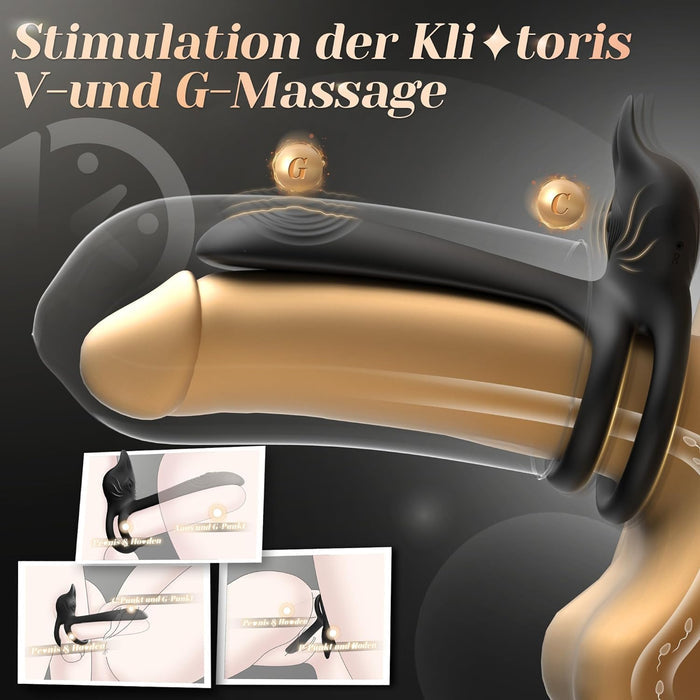 3 IN 1 VIBRATOR PENISRINGE 10 VIBRATIONSMODI DUAL