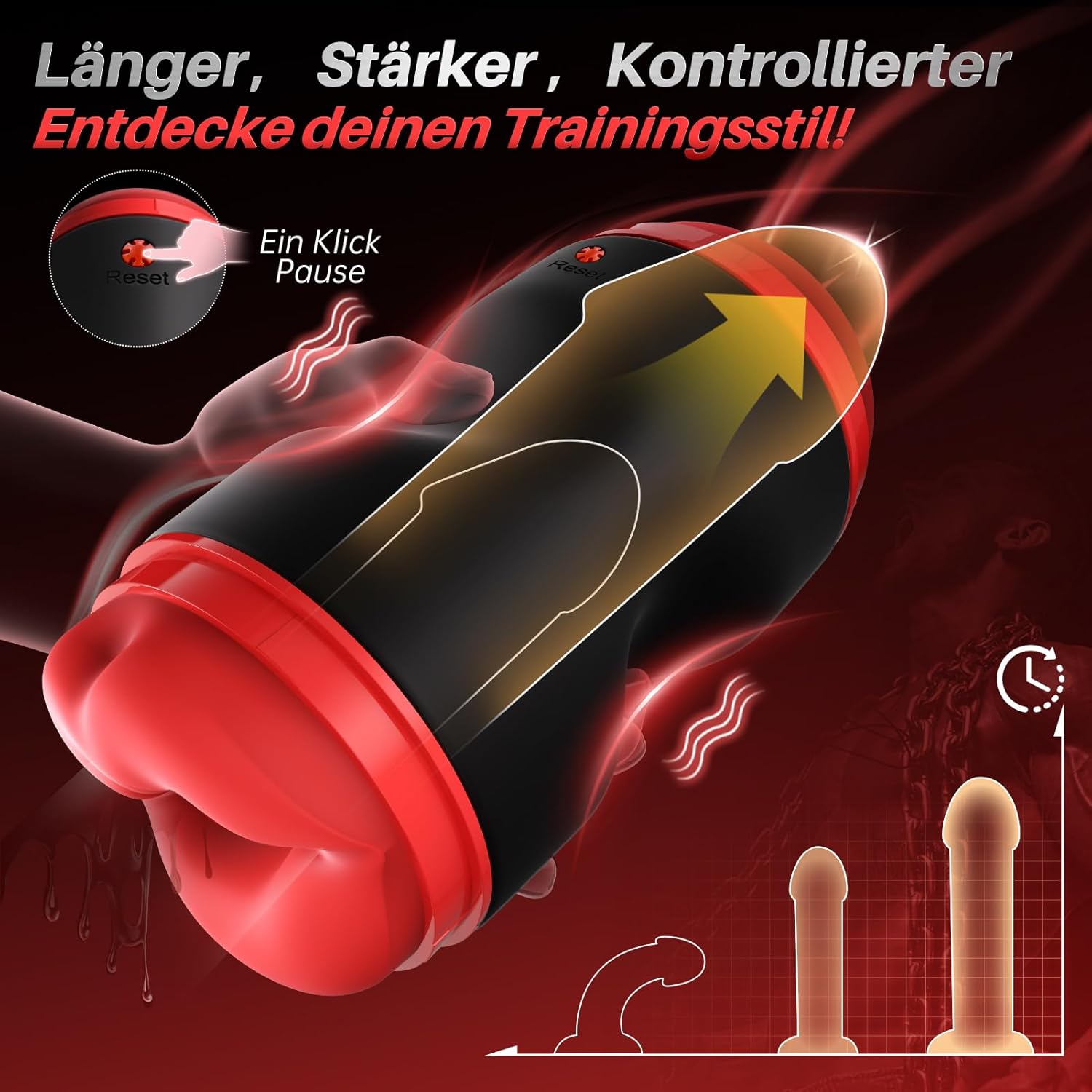 Masturbieren für Männer Elektrischer Masturbator mit 9 Zungenleckmodi 9 Saugmodi 9 Vibrationen Blowjob Transparent Taschenmuschi Sex Spielzeug für die Paare Sexspielzeug für männer solo