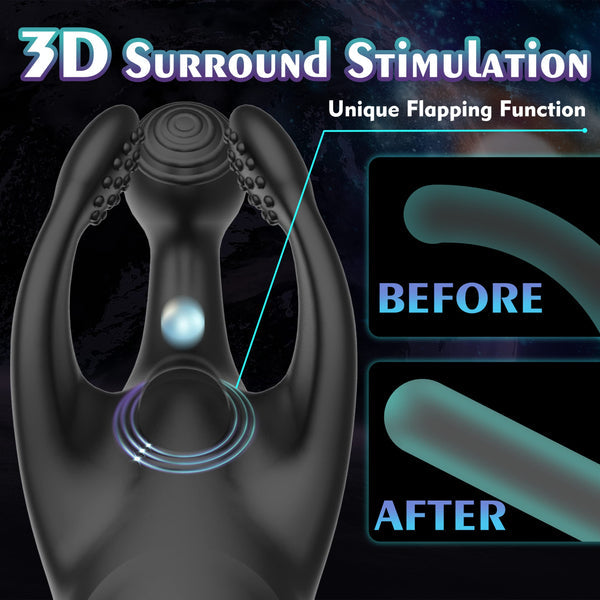 Penisvibrator mit Klopf- und Vibrationsfunktion