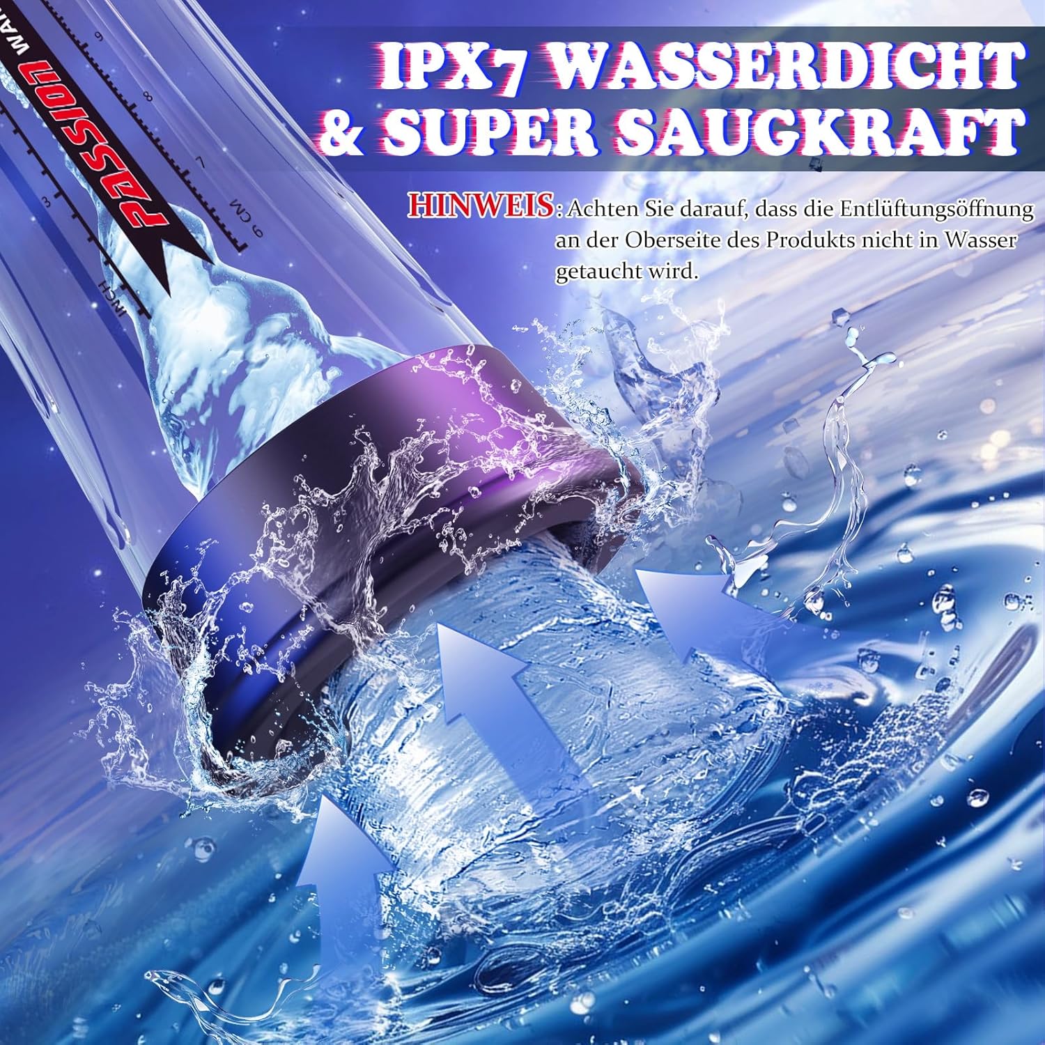 Penis Pumpe Sex Spielzeug für die Männer - Penispumpe für Penisvergrößerung mit 4 Saugenmodi & 4 Druckmodi
