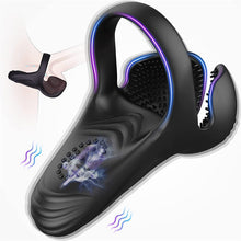 Load image into Gallery viewer, Silikon-Vibrator für Penis mit Penisring und 10 Vibrationsmodi