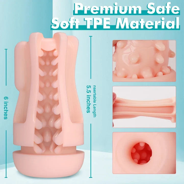 Automatic Sucking Male Masturbators - Upgraded 7 Vibration & Suction Hands Free Pocket Pussy Male Stroker