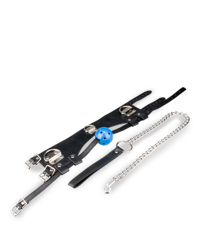 Ballknebel mit Bondage-Halsband