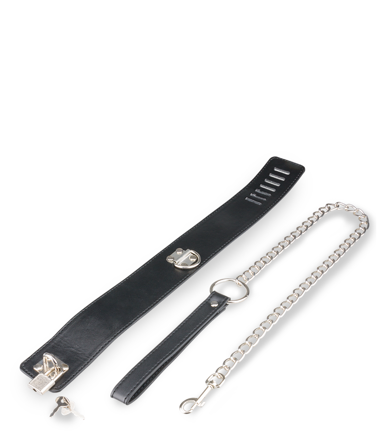 BDSM-Halsband mit Schloss und Leine