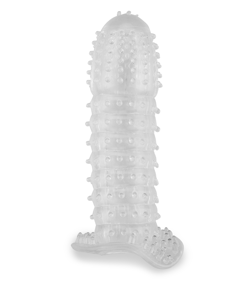 Penishülle mit Noppen und Rillen Crystal